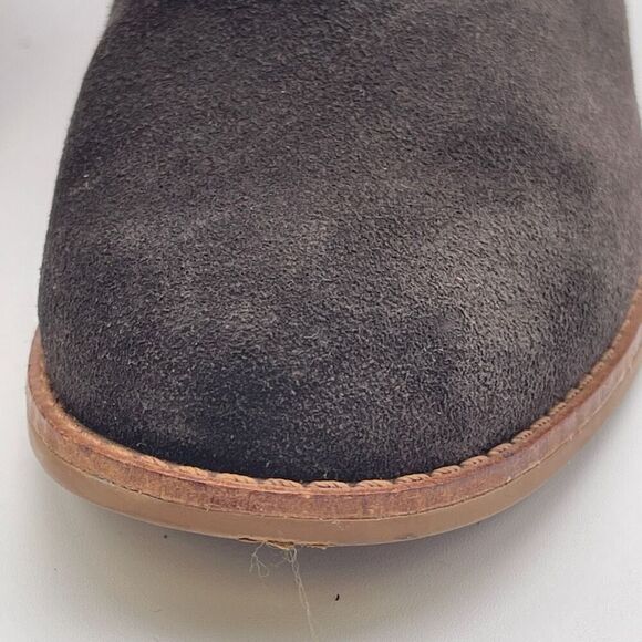 TOMS Ankle Boots Women's 6 Chocolate Brown Leila Suede Shoes Striped Tassel EUC - Picture 10 of 16